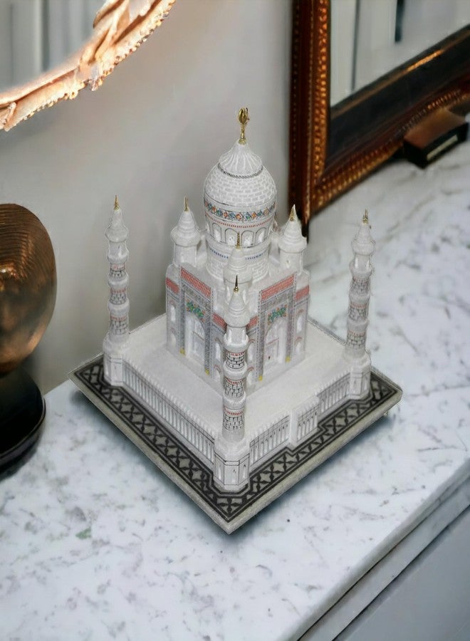 Pooja Creation White Marble 6 inch Taj Mahal Sculptures for Home Decoration - Image 2